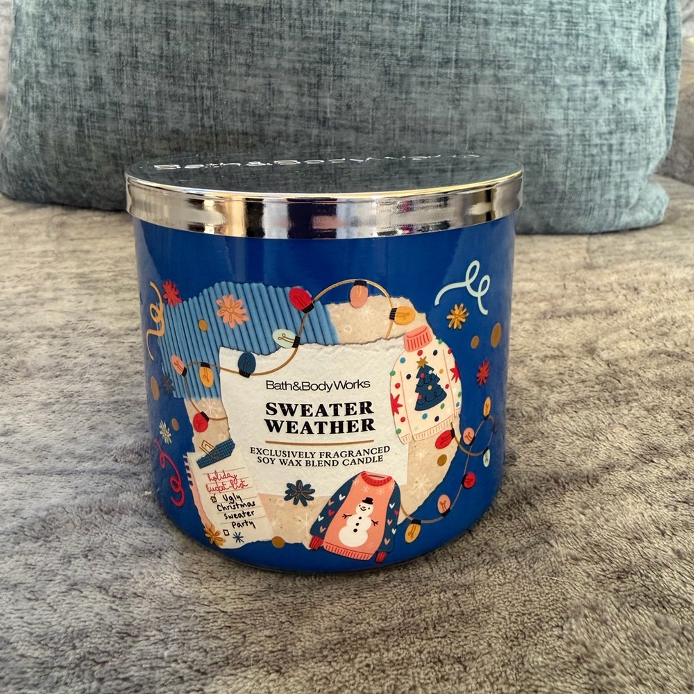 Sweater Weather Bath and Body Works 3 Wick Candle